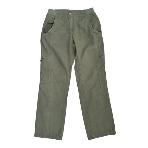 L.L. Bean Women Classic Fit Cargo Pants Size 6 Petite Olive Green Cotton Blend - Picture 1 of 10